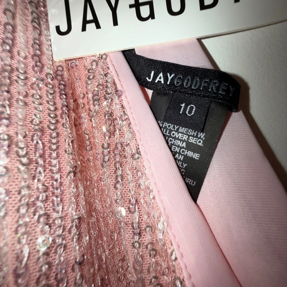 NWT | JAYGODFREY Pink Full-Length One-Shoulder Jumpsuit Size 10 - Picture 10 of 12